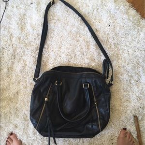 Black faux leather bag